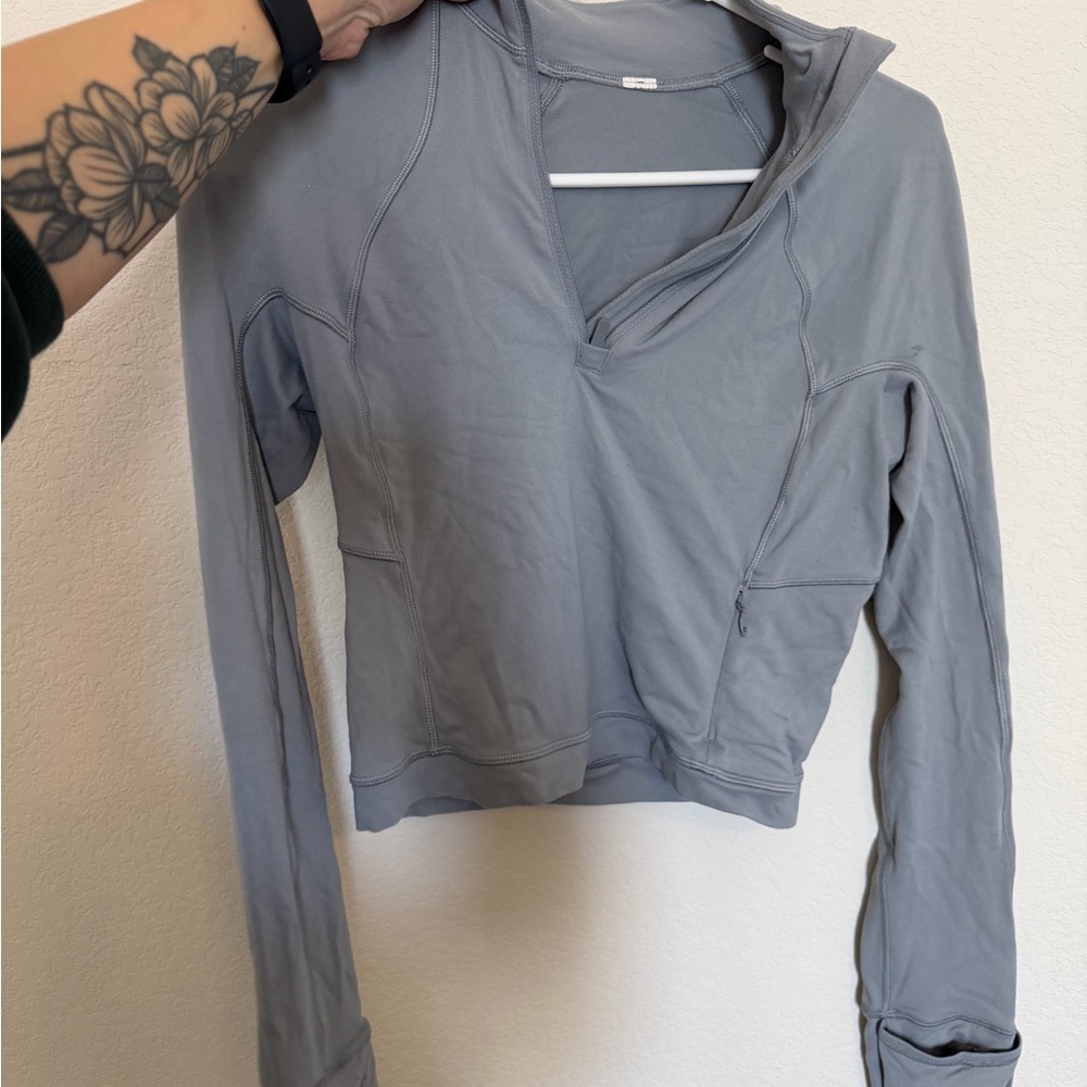 Women's Lululemon Align Gray Long-Sleeve Quarter Zip